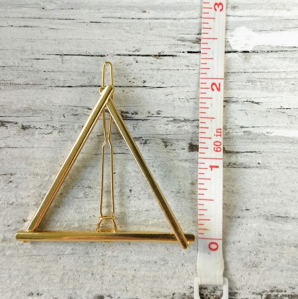 Golden Triangle Geometric Hair Barrette - Picture 7 of 7